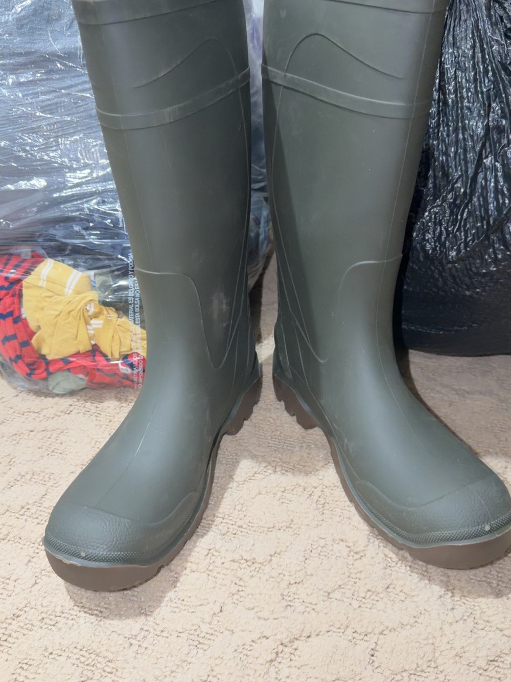 Men’s Tall Waterproof Rain Boots - Olive Green